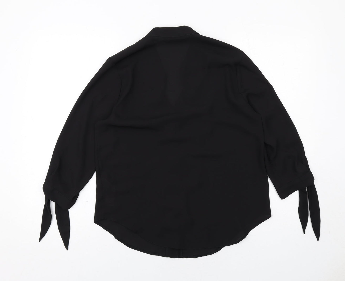 Womens UK Size 10 Dorothy Perkins Black Basic Button-Up