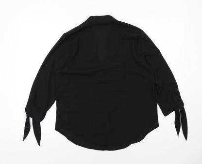 Womens UK Size 10 Dorothy Perkins Black Basic Button-Up
