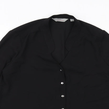 Womens UK Size 10 Dorothy Perkins Black Basic Button-Up