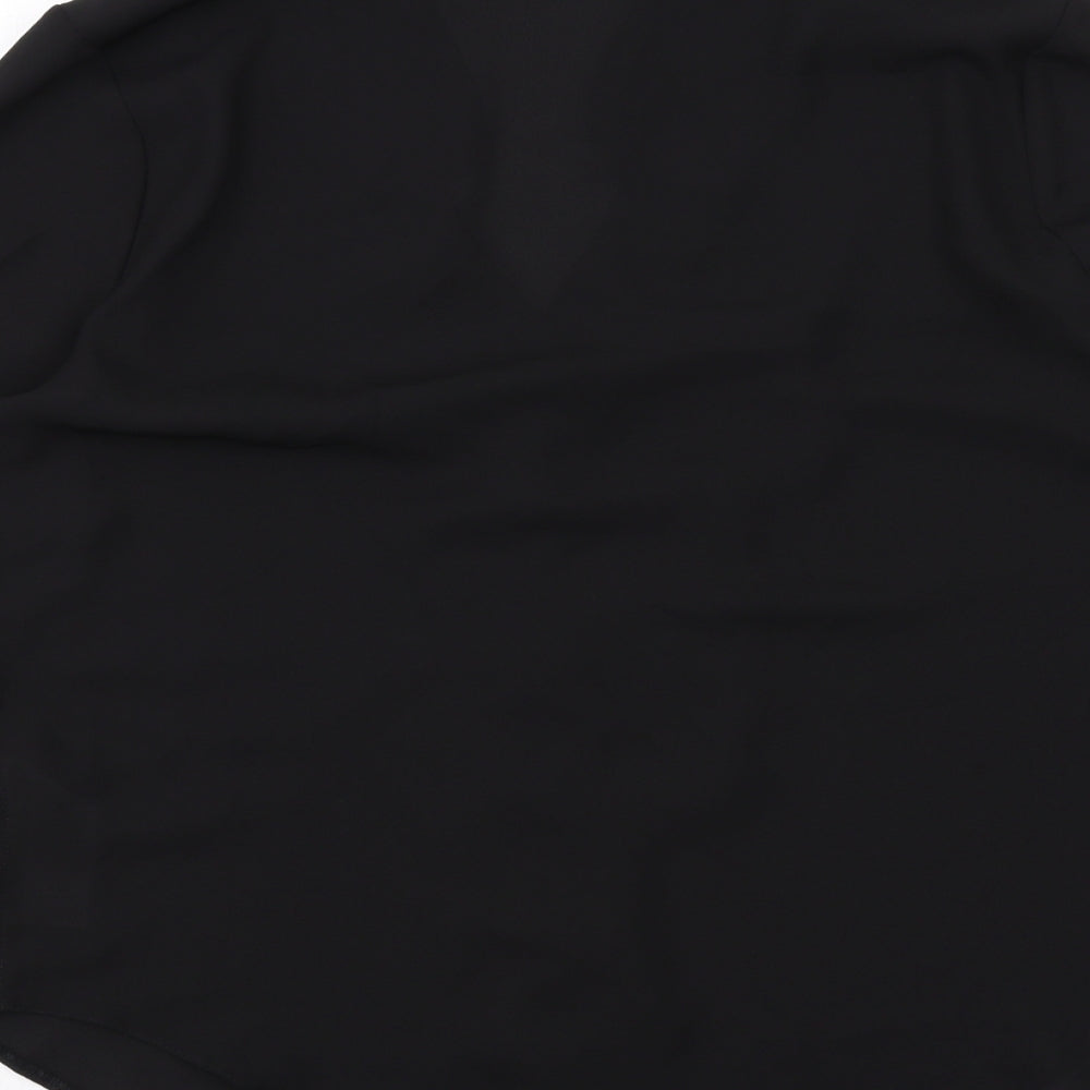 Womens UK Size 10 Dorothy Perkins Black Basic Button-Up