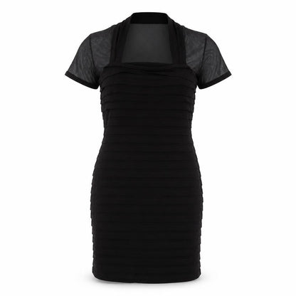 Wallis Womens Black Polyester Bodycon Size 12 Square Neck Zip