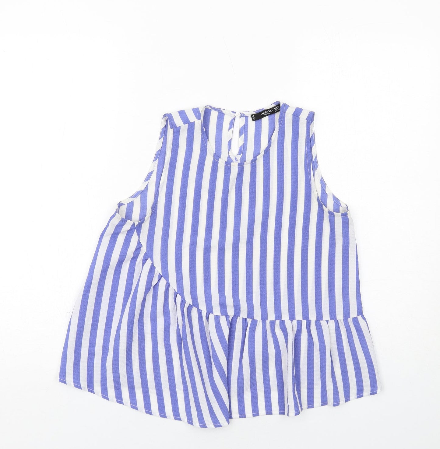 Womens UK Size XS Mango Blue Basic Blouse