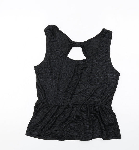 Womens UK Size L Oasis Black Basic Tank