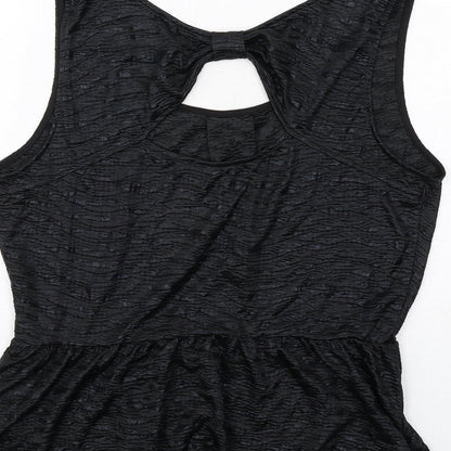 Womens UK Size L Oasis Black Basic Tank