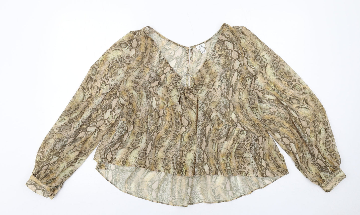 Womens UK Size 12 River Island Beige Basic Blouse