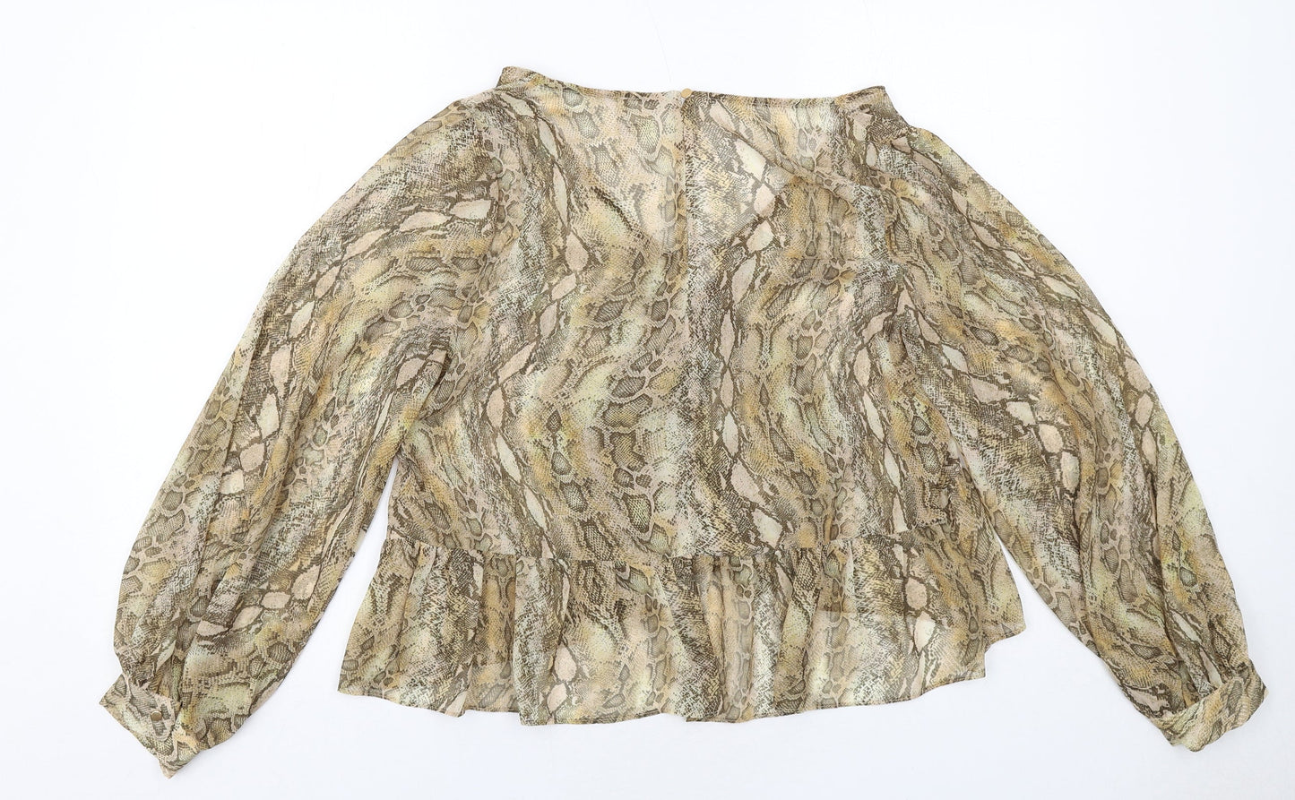 Womens UK Size 12 River Island Beige Basic Blouse