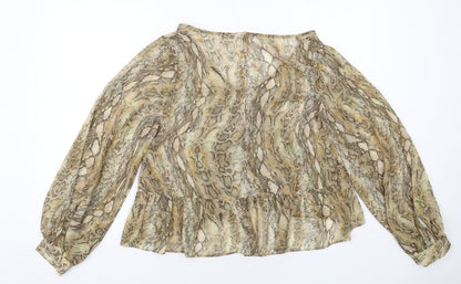 Womens UK Size 12 River Island Beige Basic Blouse