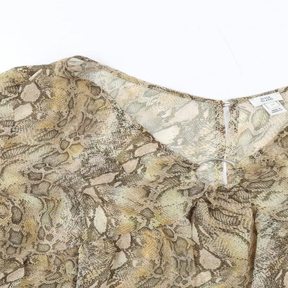 Womens UK Size 12 River Island Beige Basic Blouse