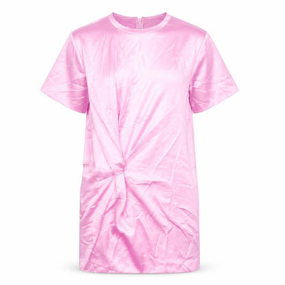 Zara Womens Pink Polyester Sheath Size L Round Neck Zip - Front Detail