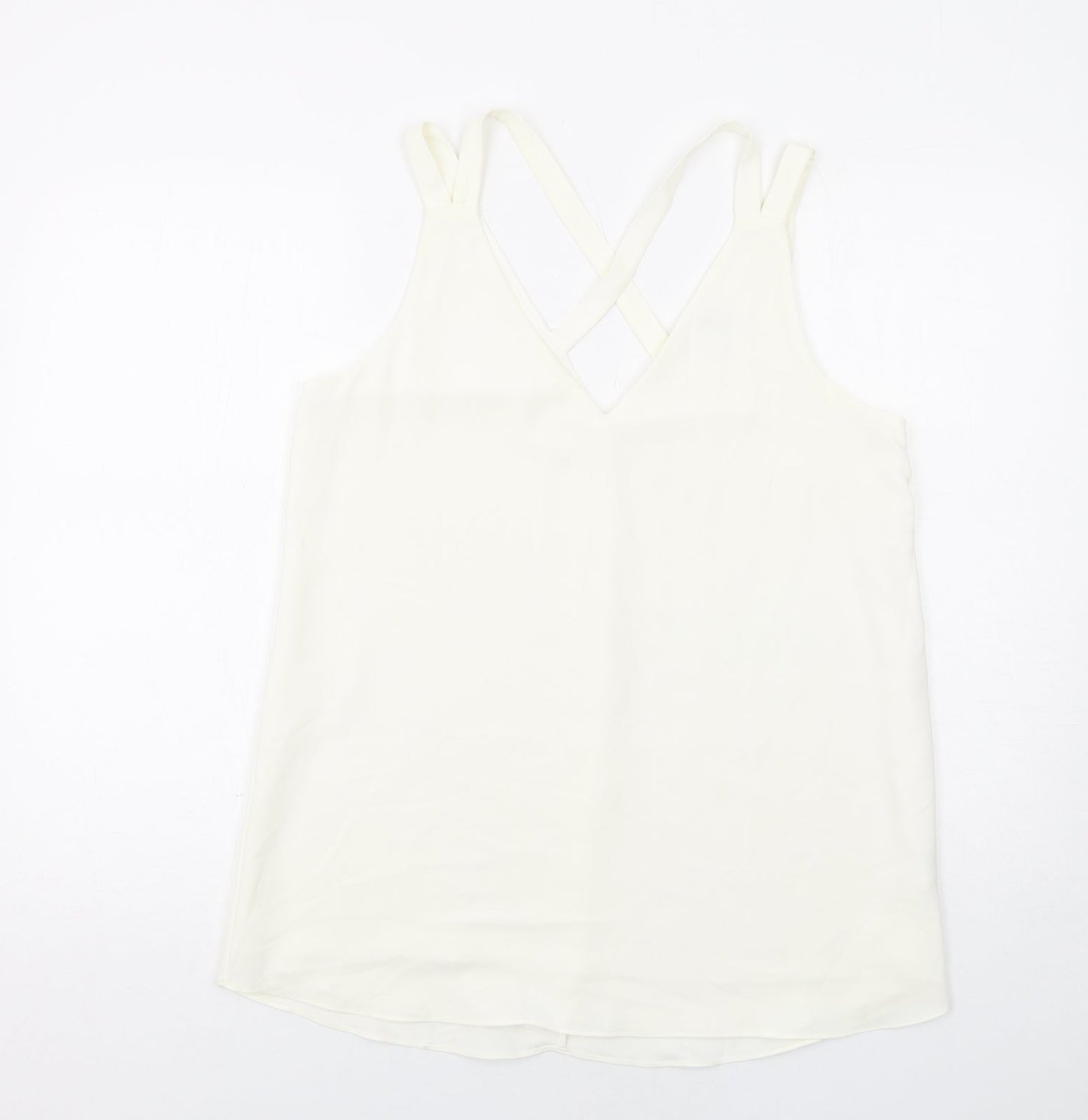 Womens UK Size 12 River Island Ivory Basic Tank