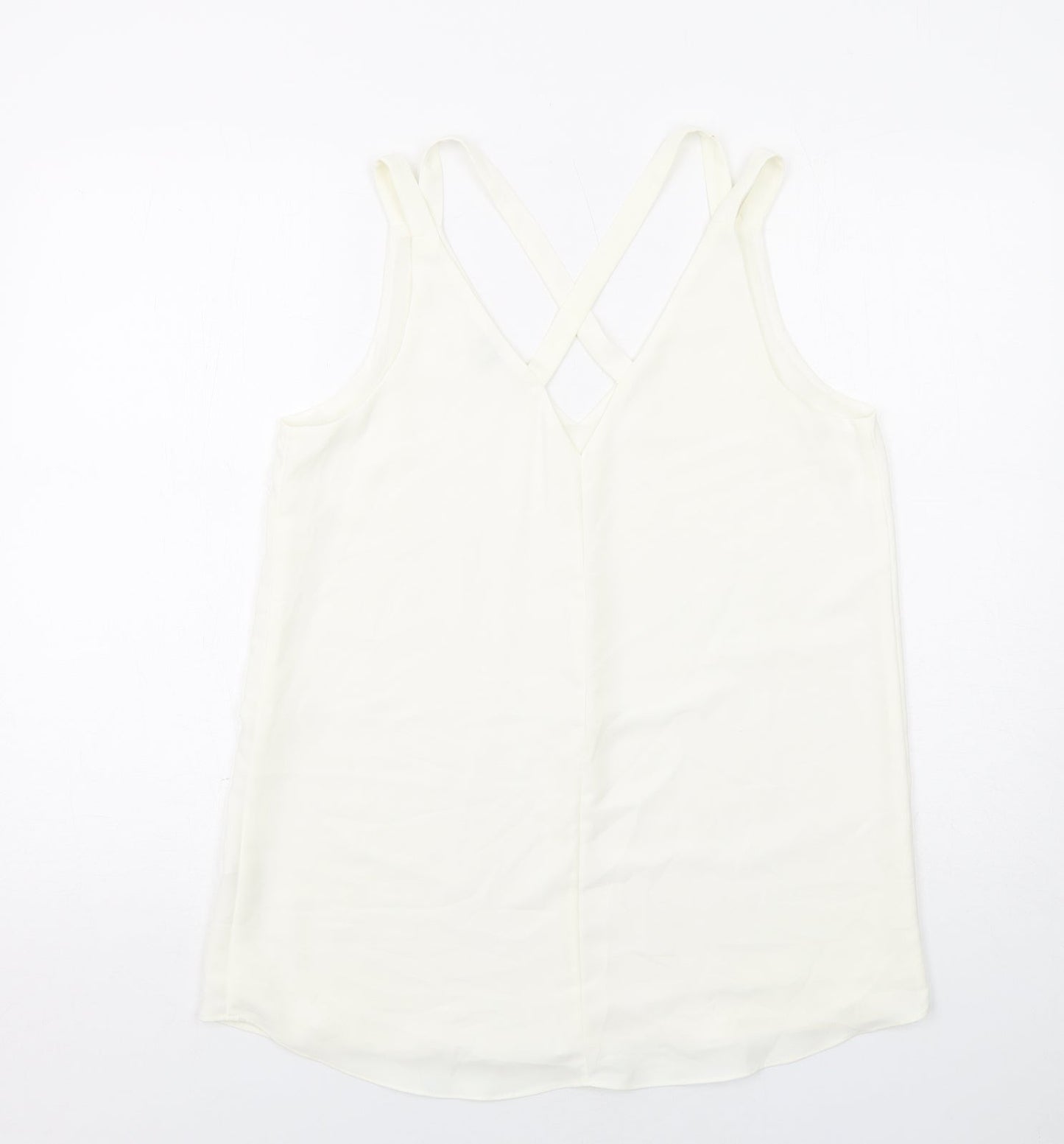 Womens UK Size 12 River Island Ivory Basic Tank