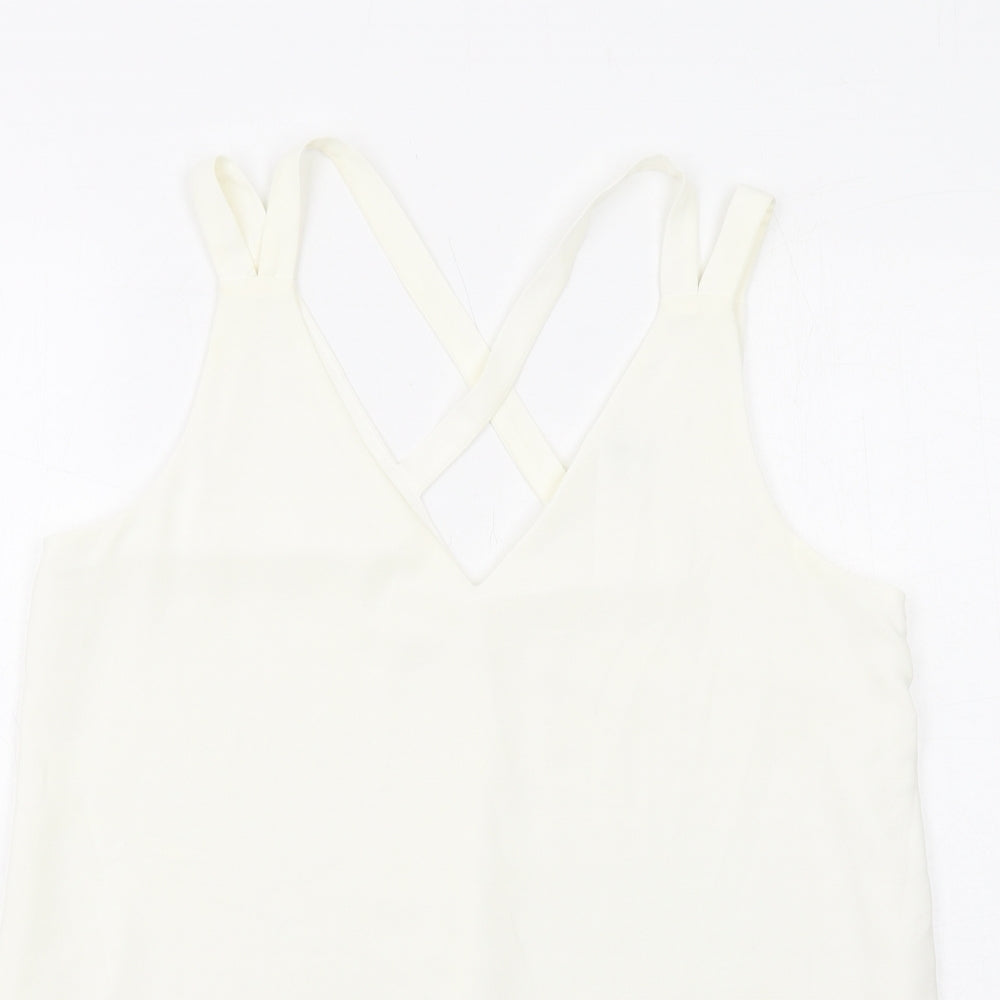 Womens UK Size 12 River Island Ivory Basic Tank