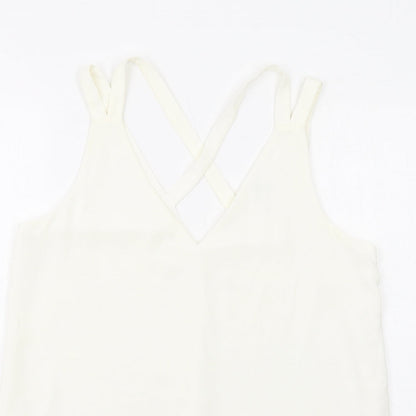 Womens UK Size 12 River Island Ivory Basic Tank