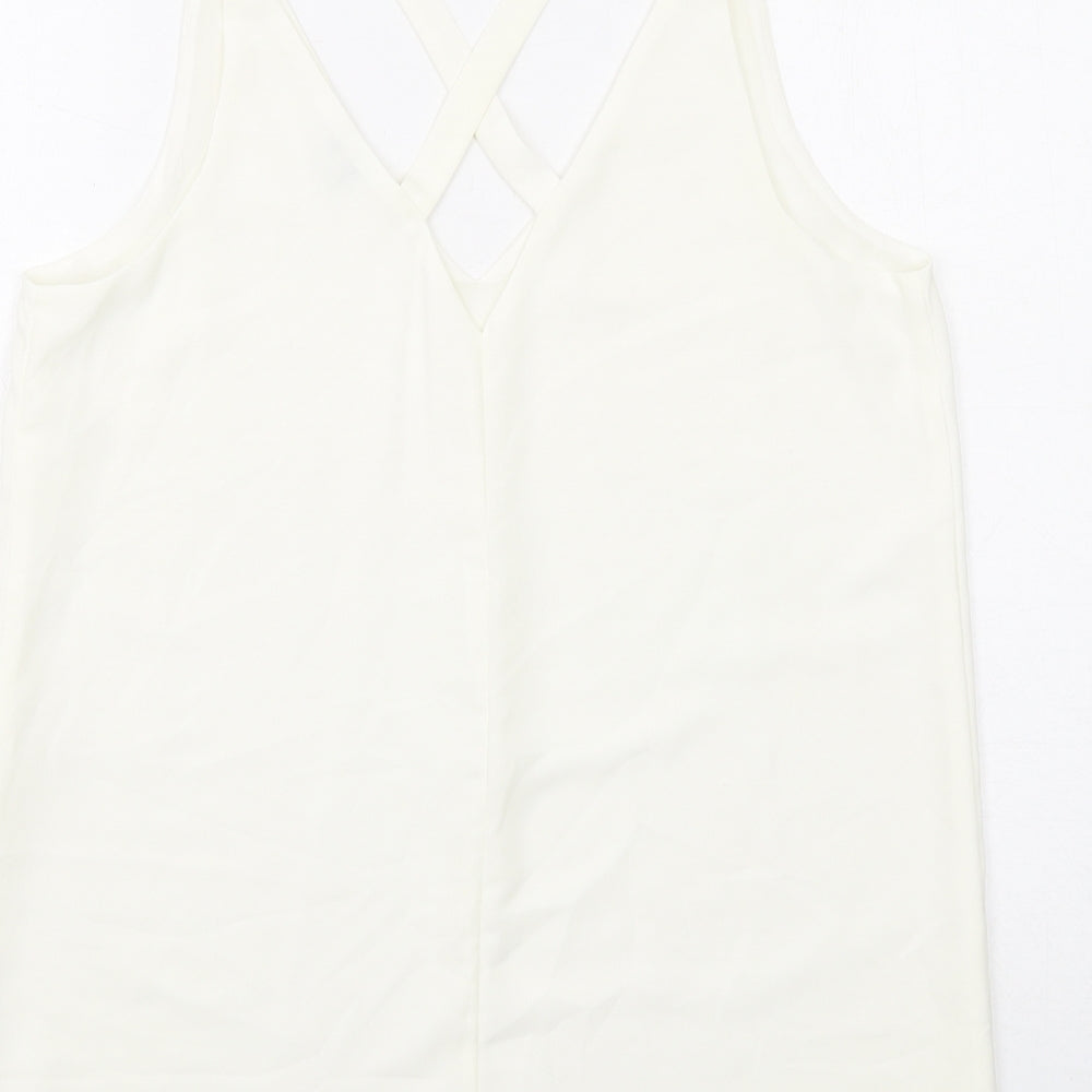 Womens UK Size 12 River Island Ivory Basic Tank