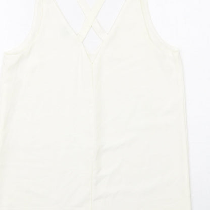 Womens UK Size 12 River Island Ivory Basic Tank