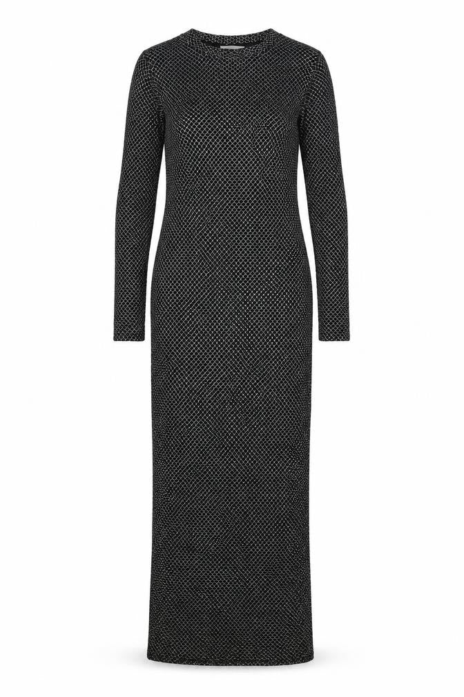 Zara Womens Black Geometric Polyester Maxi Size S Boat Neck Pullover