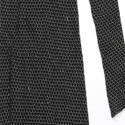 Zara Womens Black Geometric Polyester Maxi Size S Boat Neck Pullover