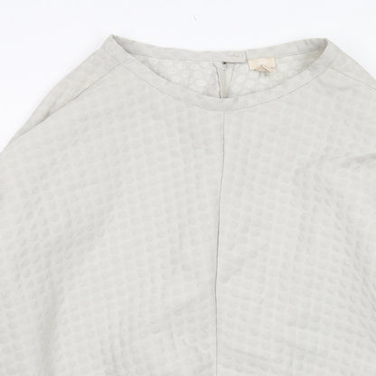 H&M Womens Grey Polka Dot Polyester Swing Skirt Size 10 Zip