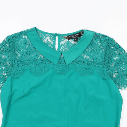 Womens UK Size 14 Principles Green Basic Tank