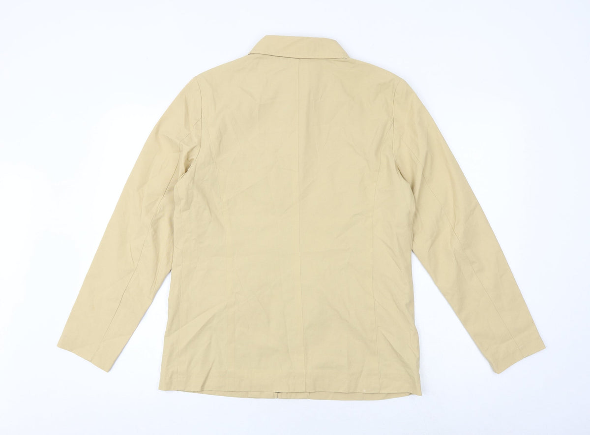 Faconnable Womens Beige Jacket Size S Zip