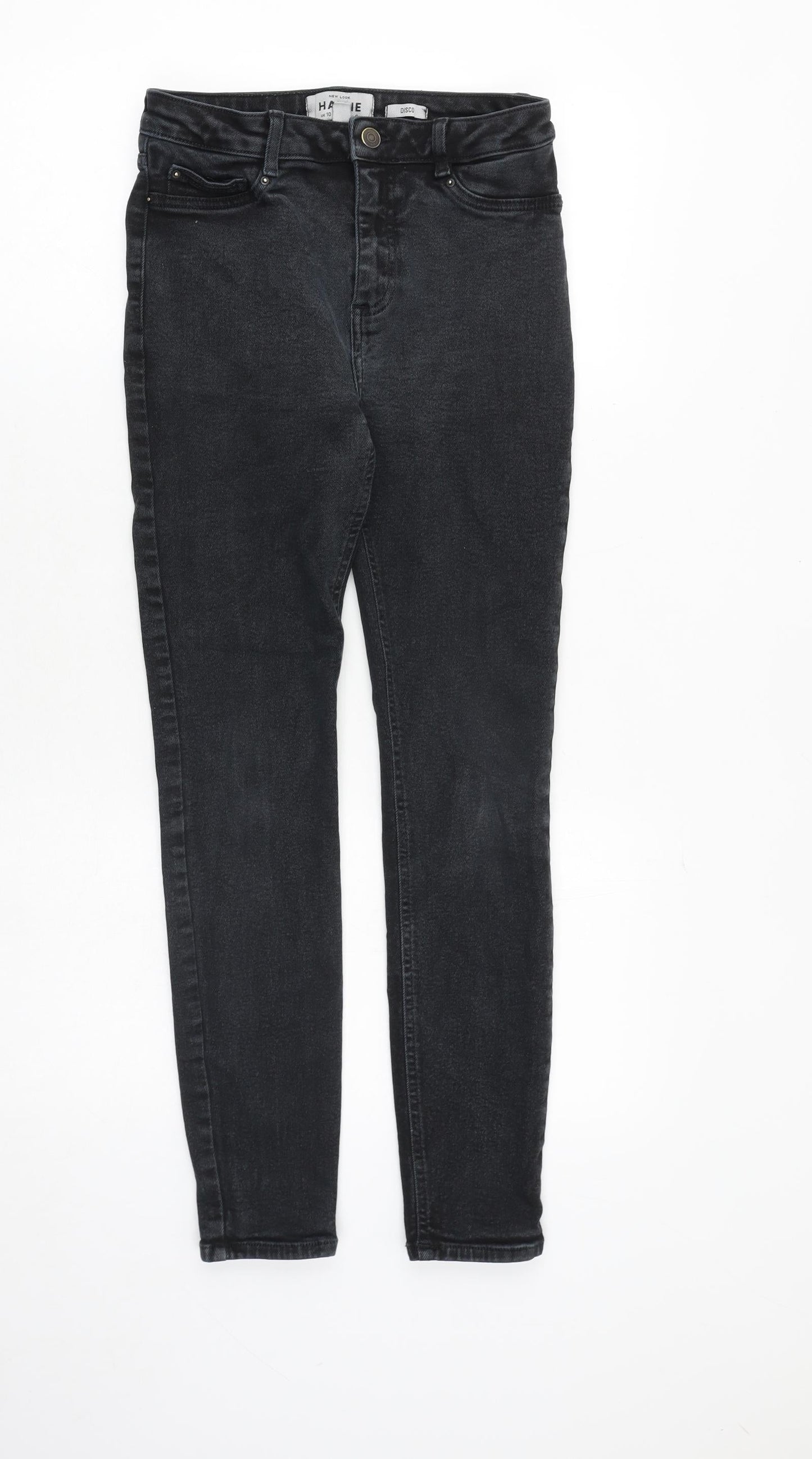 New Look Womens Grey Cotton Skinny Jeans Size 10 Slim Zip