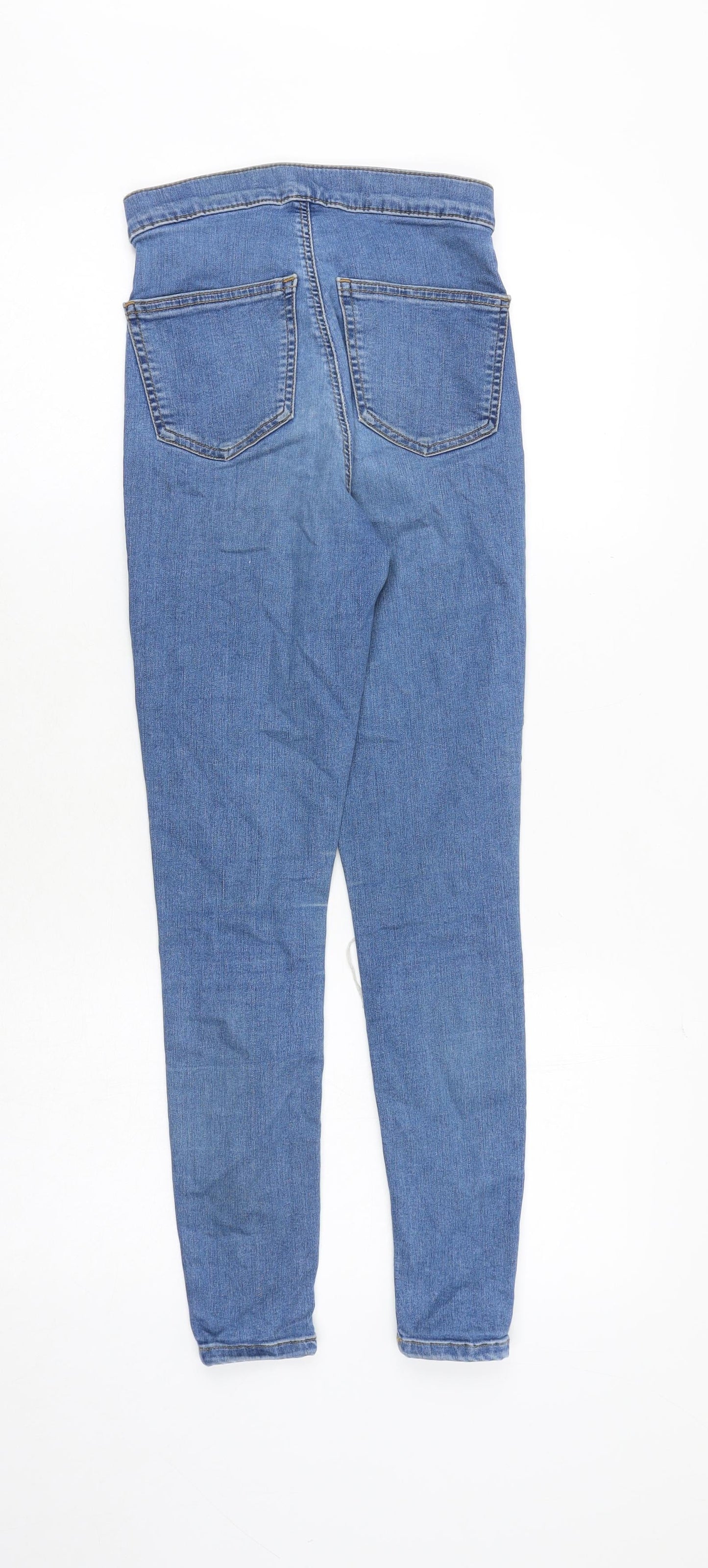 Topshop Womens Blue Cotton Skinny Jeans Size 26 in L30 in Regular Zip