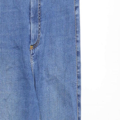 Topshop Womens Blue Cotton Skinny Jeans Size 26 in L30 in Regular Zip