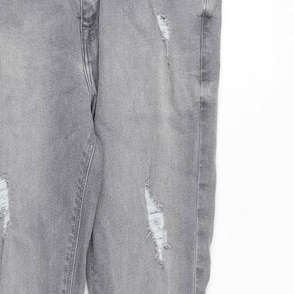 ASOS Mens Grey Cotton Skinny Jeans Size 32 in Slim Zip