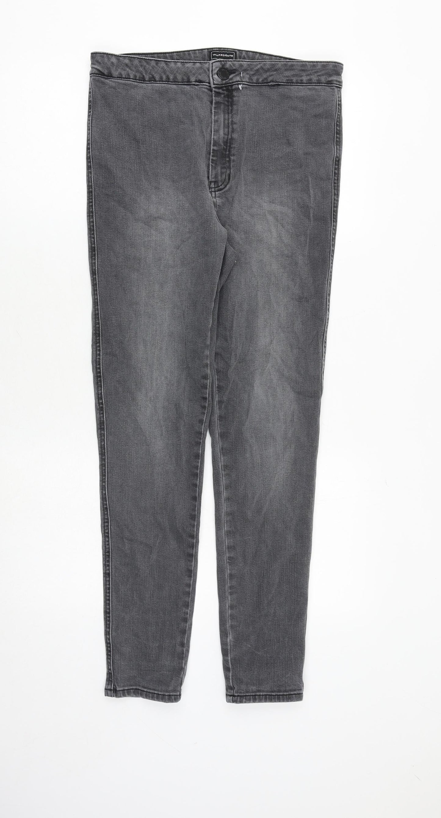 Womens UK Size 14 Waredenim Regular Fit Skinny Grey Jeans