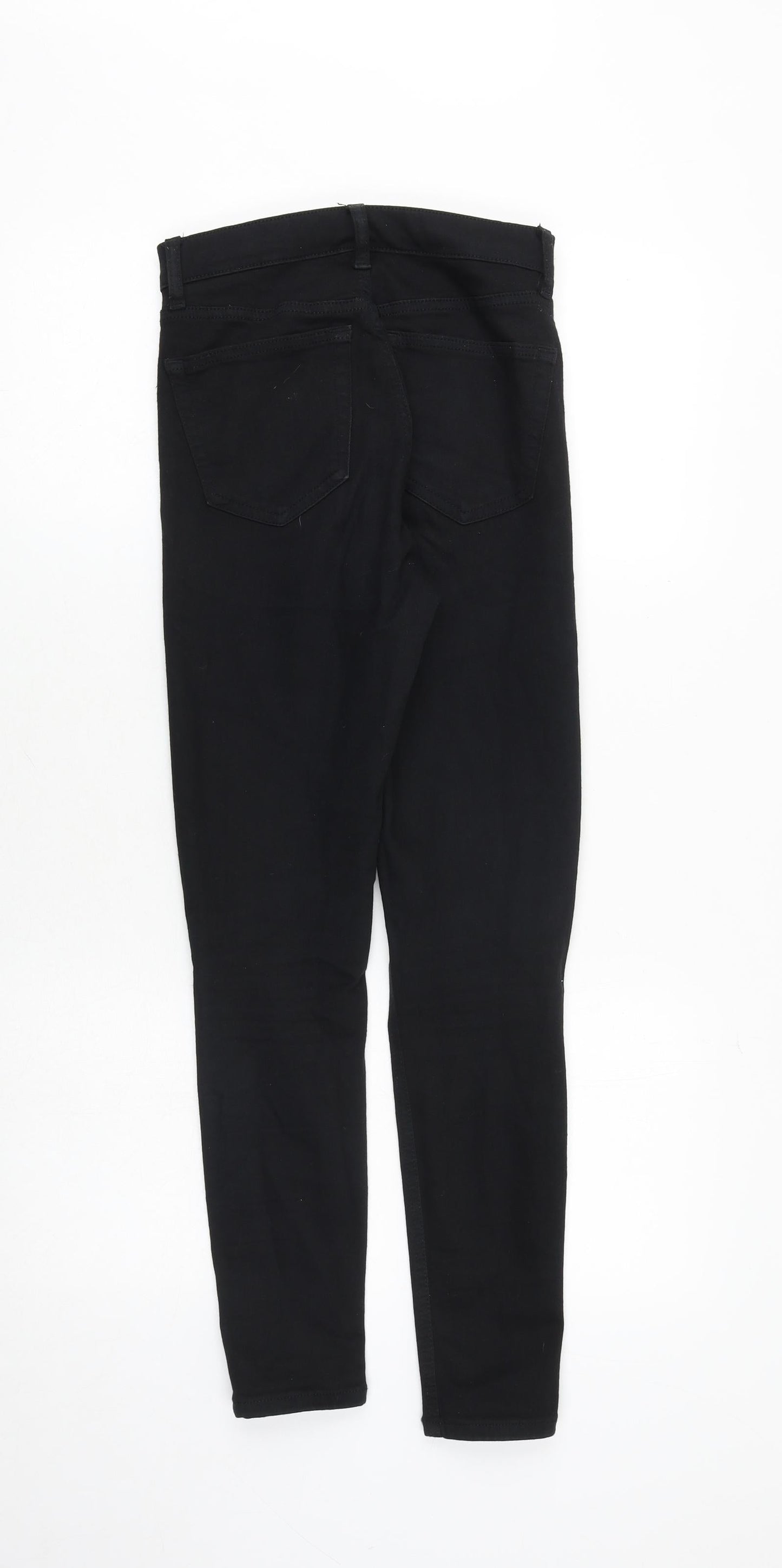 Topshop Womens Black Cotton Skinny Jeans Size 25 in Regular Zip