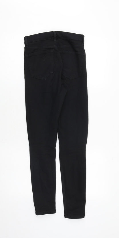 Topshop Womens Black Cotton Skinny Jeans Size 25 in Regular Zip