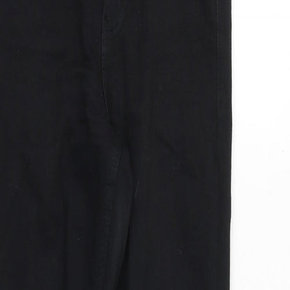 Topshop Womens Black Cotton Skinny Jeans Size 25 in Regular Zip