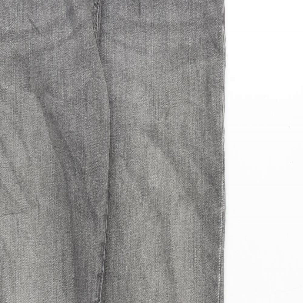 NEXT Womens Grey Cotton Skinny Jeans Size 10 Slim Zip