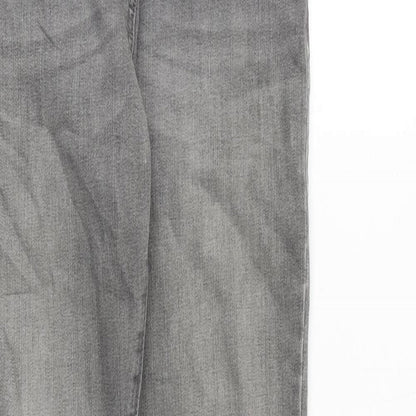 NEXT Womens Grey Cotton Skinny Jeans Size 10 Slim Zip