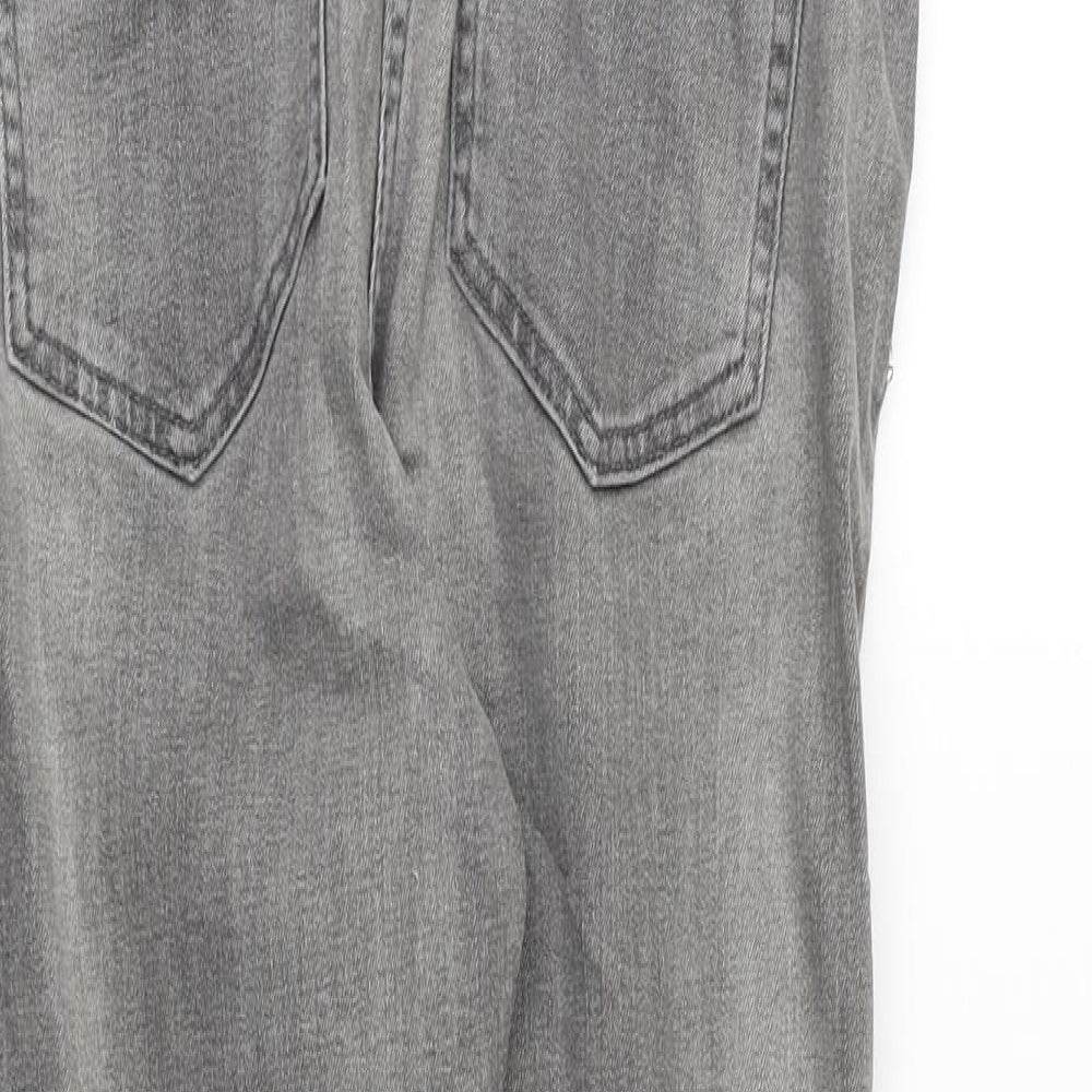 NEXT Womens Grey Cotton Skinny Jeans Size 10 Slim Zip