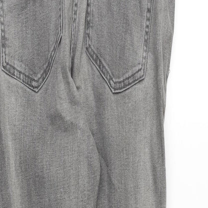 NEXT Womens Grey Cotton Skinny Jeans Size 10 Slim Zip