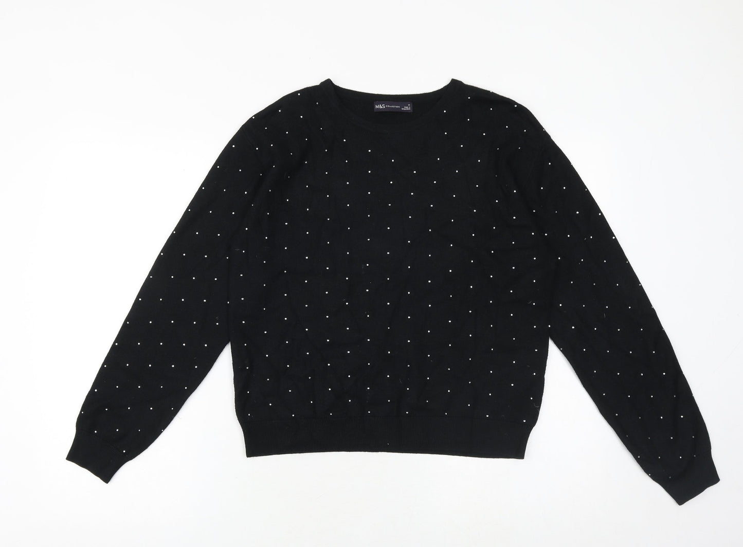 Womens UK Size M Marks and Spencer Black Pullover Jumper