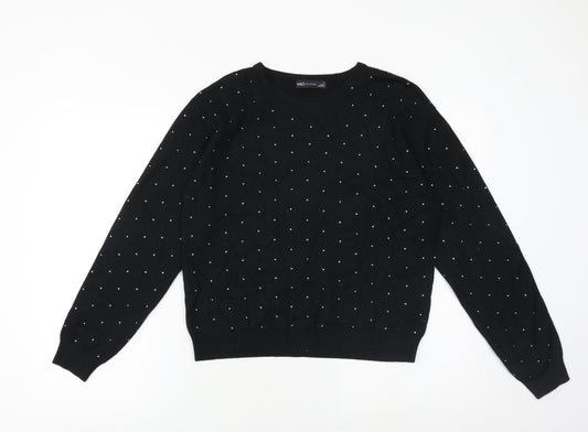 Womens UK Size M Marks and Spencer Black Pullover Jumper