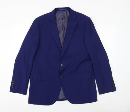 Marks and Spencer Mens Blue Wool Jacket Suit Jacket Size 40 Regular