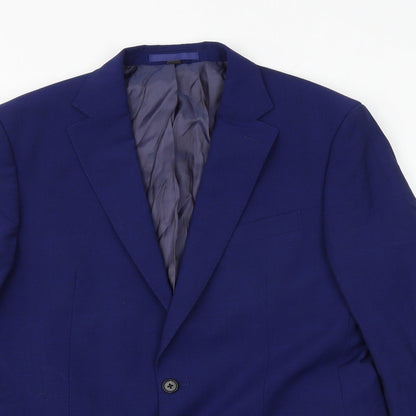 Marks and Spencer Mens Blue Wool Jacket Suit Jacket Size 40 Regular
