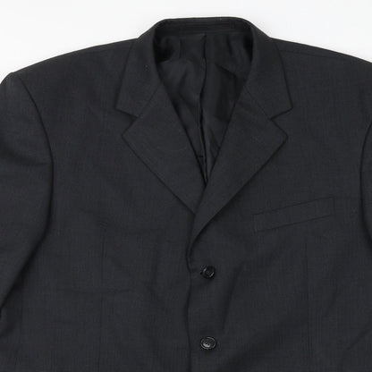Burton Mens Grey Polyester Jacket Suit Jacket Size 44 Regular