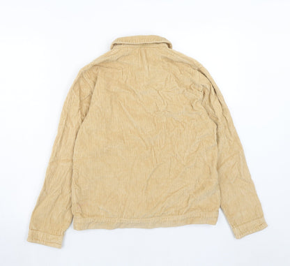 Miss Selfridge Womens Brown Cotton Basic Button-Up Size 8 Collared