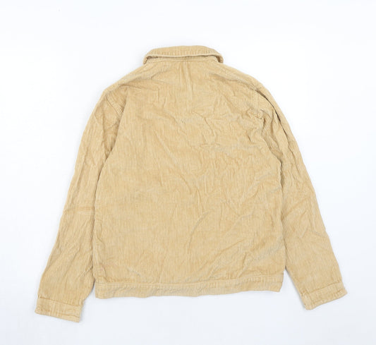 Miss Selfridge Womens Brown Cotton Basic Button-Up Size 8 Collared