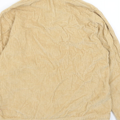 Miss Selfridge Womens Brown Cotton Basic Button-Up Size 8 Collared