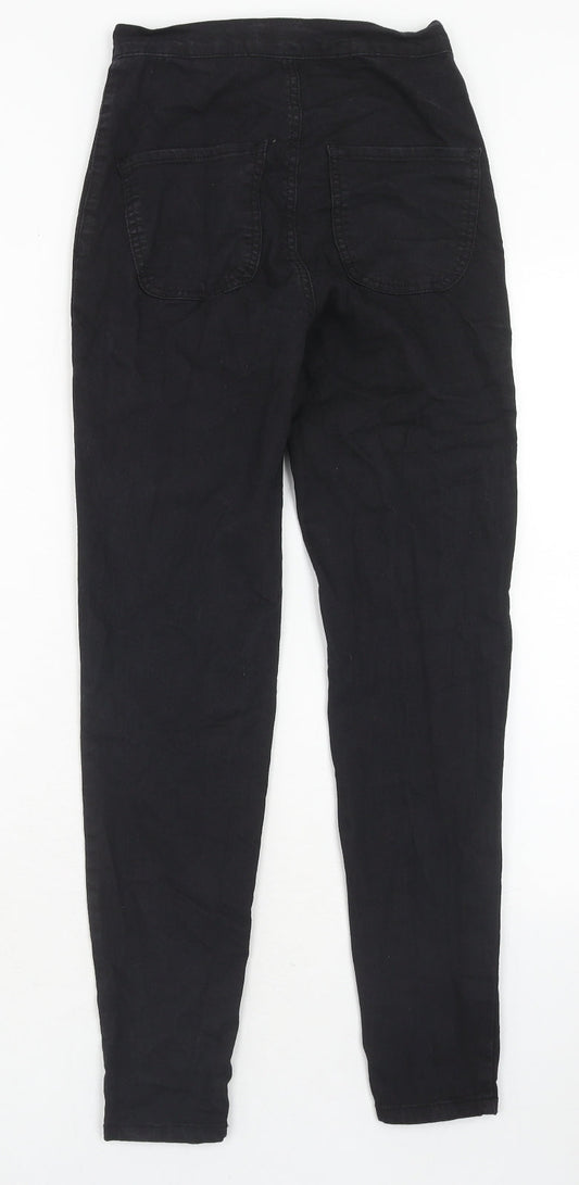 PRETTYLITTLETHING Womens Black Cotton Skinny Jeans Size 6 Regular Zip