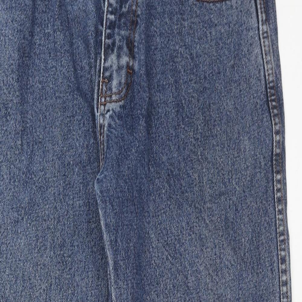 Aztec Womens Blue Cotton Straight Jeans Size 34 in L27 in Regular Zip