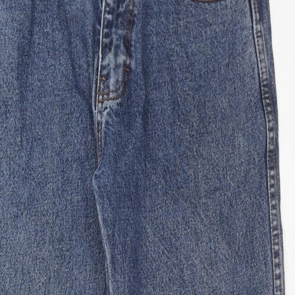 Aztec Womens Blue Cotton Straight Jeans Size 34 in L27 in Regular Zip