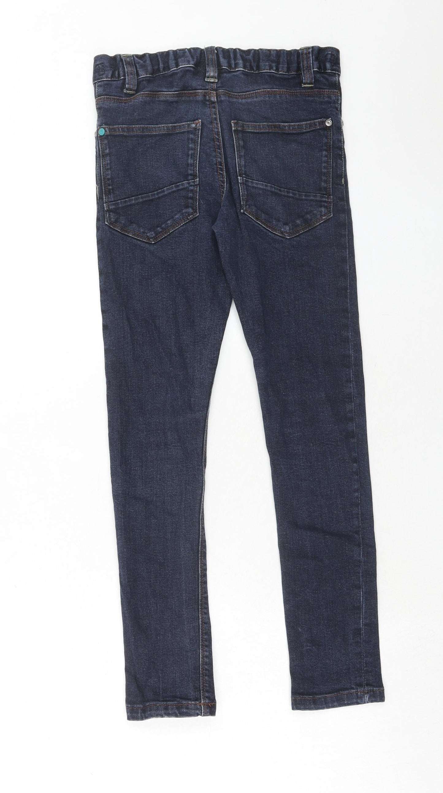 NEXT Boys Blue Cotton Skinny Jeans Size 11 Years Regular Zip