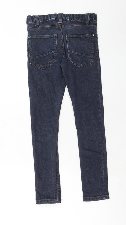 NEXT Boys Blue Cotton Skinny Jeans Size 11 Years Regular Zip