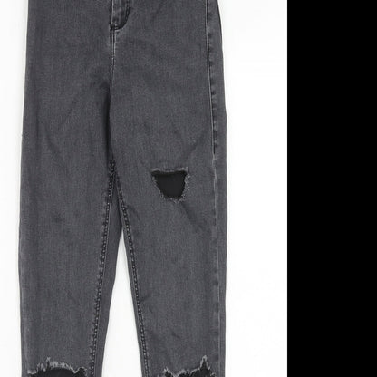 Topshop Womens Grey Cotton Skinny Jeans Size 28 in L32 in Regular Zip